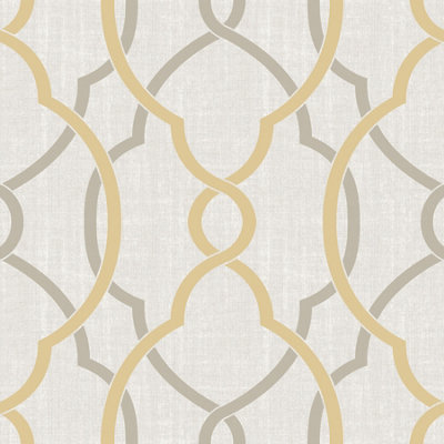 NuWallpaper NU1695 Sausalito Peel & Stick Wallpaper, Taupe & Yellow