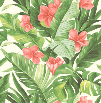 NuWallpaper NU2926 Tropical Paradise Peel & Stick Wallpaper, Green ...