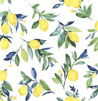 NuWallpaper NUS3161 Lemon Drop Yellow Peel & Stick Wallpaper, Yellow