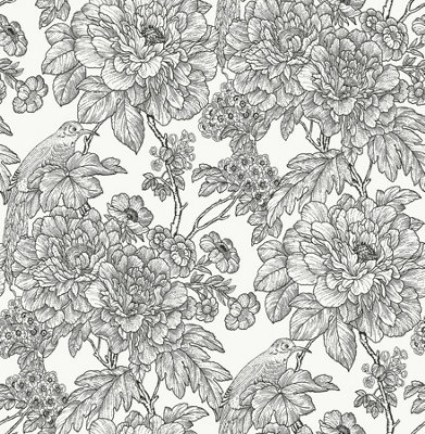 NuWallpaper NUS3544 Sudbury Peel & Stick Wallpaper, Black & White