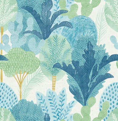 NuWallpaper NUS4975 Keilani Peel & Stick Wallpaper, Teal
