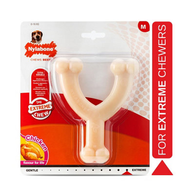 Nylabone Maximum Strength Tough Extreme Gourmet Wishbone Giocattolo Da Masticare Per Cani Infuso Con Sapore Extra Di Pollo In Tutto L Osso Grande Cani 0 A 23 Kg 878614853 - 6