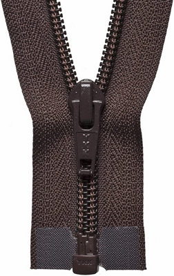 NYLON O/E ZIP 36CM - Nylon Open End Zip: 36cm: Brown - YKK