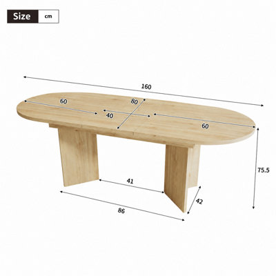 Oak 120-160cm Oval Extendable Dining Table with Metal Pedestal Base for 4-6 People