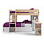 Oak and White Finished Bunk Bed with Desk and Storage - 2x 3ft (90cm)