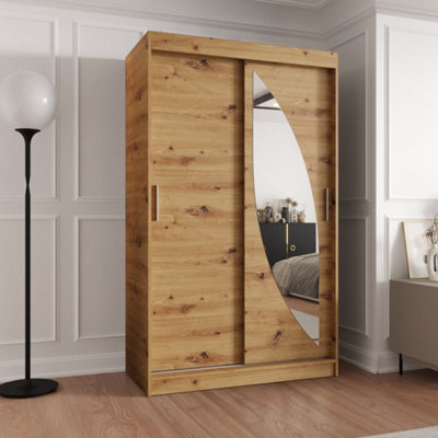 Oak Artisan Wardrobe W120cm x H200cm x D62cm - Nature-Inspired Compact ...