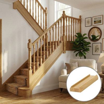 Oak Baserail TBR 1.2m 35mm Groove For Stair Spindles UK Manufactured ...