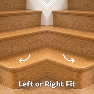 Oak Bullnose Tread & Oak Riser Kit, Left or Right Hand - Pre-finished
