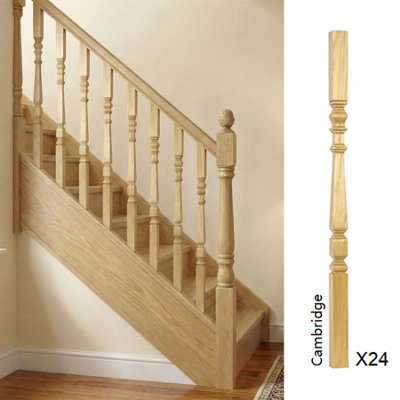 Oak Cambridge Square Spindle 41mm x 41mm x 900mm - 24 Pack UK ...
