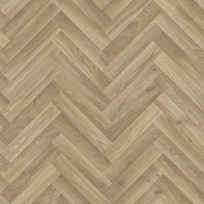 Oak Chevron Effect Vinyl Flooring 4m x 2m (8m2)