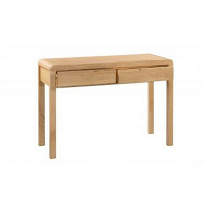 Oak Curve 2 Drawer Dressing Table & Stool