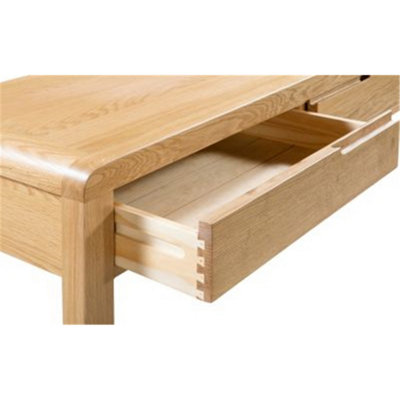 Oak Curve 2 Drawer Dressing Table & Stool