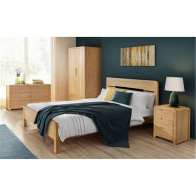 Oak Curve 2 Drawer Dressing Table & Stool