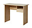 Oak Effect Office Computer Desk with One Open Side Shelf and One Drawer