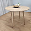 Oak Effect Round Dining Table Kitchen Table Modern Wood Style Dinner Table Only
