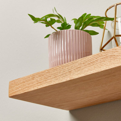 Oak Floating Shelf made from Solid Wood - 50cm Length