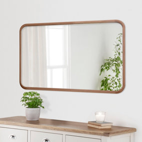 Oak Framed Curved Wall Mirror 120x80cm