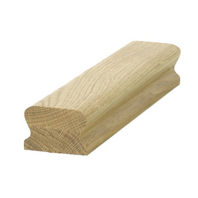 Oak Handrail LHR 2.4m - No Groove UK Manufactured Traditional Products Ltd