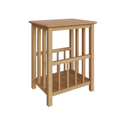 Oak Magazine Storage Table Ready Assembled
