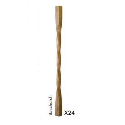 Oak Spindle Baschurch 41mm x 41mm x 900mm - 24 Pack UK Manufactured Traditional Products Ltd