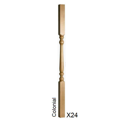 Oak Spindle Colonial 41mm x 41mm x 900mm - 24 Pack UK Manufactured Traditional Products Ltd