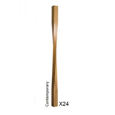 Oak Spindle Contemporary 41mm x 41mm x 900mm - 24 Pack UK Manufactured Traditional Products Ltd