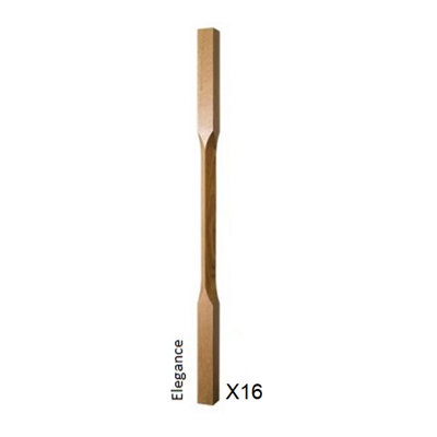 Oak Spindle Elegance 41mm x 41mm x 900mm - 16 Pack UK Manufactured Traditional Products Ltd