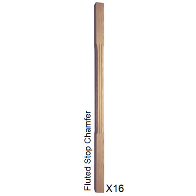 Oak Spindle Fluted Stop Chamfer 41mm x 41mm x 900mm - 16 Pack UK Manufactured Traditional Products Ltd