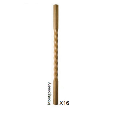 Oak Spindle Montgomery 32mm x 32mm x 900mm - 16 Pack UK Manufactured Traditional Products Ltd