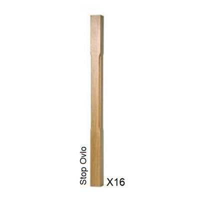 Oak Spindle Stop Ovlo 41mm x 41mm x 900mm - 16 Pack UK Manufactured Traditional Products Ltd