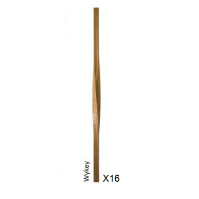 Oak Spindle Wykey 32mm x 32mm x 900mm - 16 Pack UK Manufactured Traditional Products Ltd