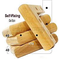 Oak Stain Wood Corner Feet 45mm High Replacement Furniture Sofa Legs Self Fixing  Chairs Cabinets Beds Etc PKC321