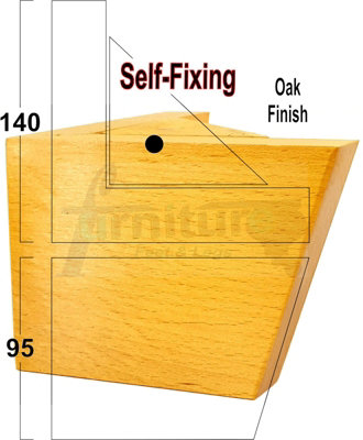 Oak Stain Wood Corner Feet 95mm High Replacement Furniture Sofa Legs Self Fixing Chairs Cabinets Beds Etc PKC300