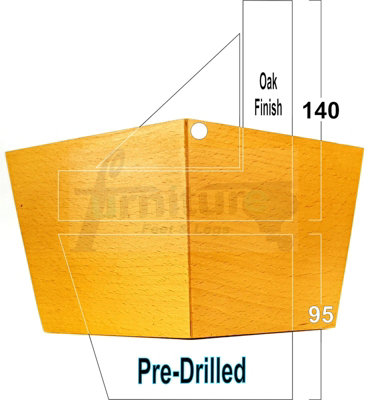 Oak Wood Corner Feet 95mm High Replacement Furniture Sofa Legs Self Fixing Chairs Cabinets Beds Etc PKC300