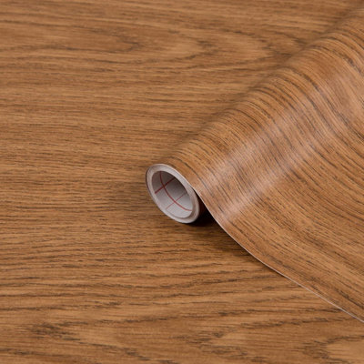 Oak Wood Effect Self-Adhesive Vinyl Decor DIY Arts Craft Furniture Wall