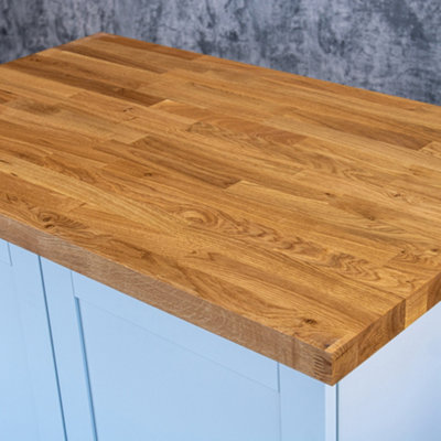 Oak Worktop 1m x 650mm x 38mm - Premium Solid Wood Kitchen Countertop - Real Oak Worktops