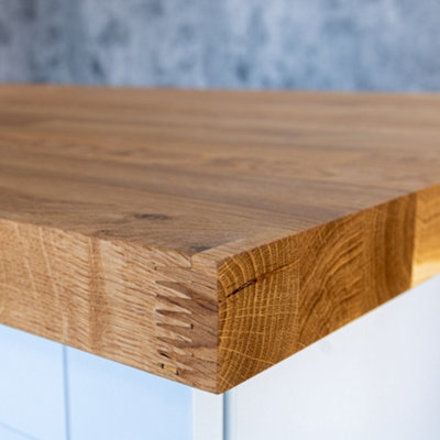 Oak Worktop 3m x 720mm x 38mm - Premium Solid Wood Kitchen Countertop - Real Oak Worktops