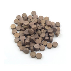 Oakcrafts - 1/2" - 12.7mm Walnut Flat Head Cross Grain Plug - Pack of 100