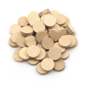 Oakcrafts - 1" - 25.4mm Maple Flat Head Cross Grain Plug - Pack of 50