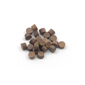 Oakcrafts - 10mm Walnut Flat Head Cross Grain Plug - Pack of 25