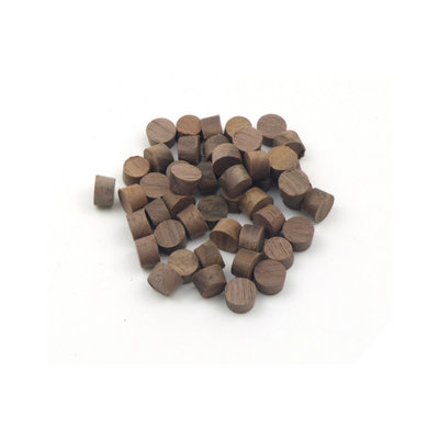 Oakcrafts - 10mm Walnut Flat Head Cross Grain Plug - Pack of 50