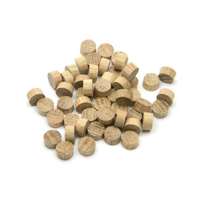 Oakcrafts - 12.7mm - 1/2" Oak Flat Head End Grain Plug - Pack of 100