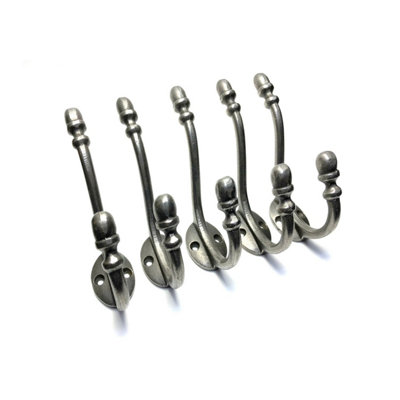 Oakcrafts - Antique Cast Iron Acorn Design Coat Hook - 130mm - Pack of 5 Hooks