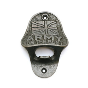 Oakcrafts - Antique Cast Iron 'Army Be The Best' Wall Mounted Bottle Opener (Approx 110mm x 75mm)