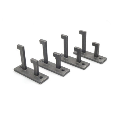 Oakcrafts Antique Cast Iron Art Deco Double Coat Hooks 80mm x 60mm Pack of 4 DIY at B Q