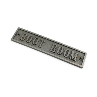 Oakcrafts - Antique Cast Iron BOOT ROOM Plaque - 200mm x 45mm - 3