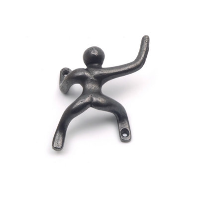 Oakcrafts - Antique Cast Iron Climber Coat Hook - 100mm x 85mm