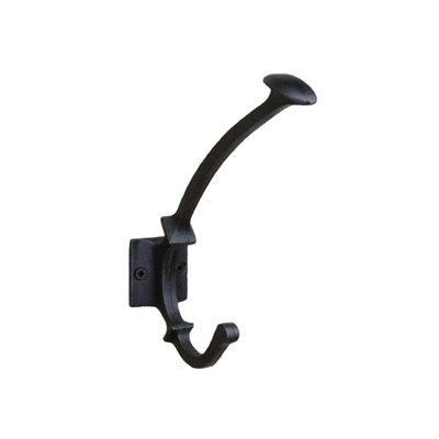 Oakcrafts - Antique Cast Iron Coat Hook Spoon Head 4 Hole 150mm - Pack of 5