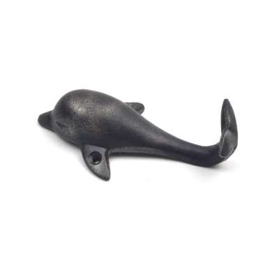 Oakcrafts - Antique Cast Iron Dolphin Shaped Decorative Wall Hook - 4
