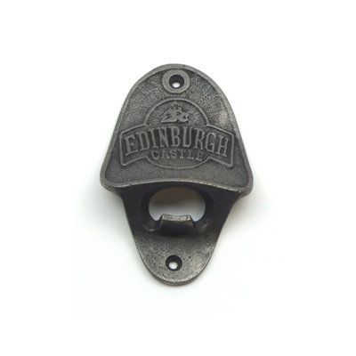 Oakcrafts - Antique Cast Iron Edinburgh Castle Wall Mounted Bottle Opener (Approx 110mm x 70mm)